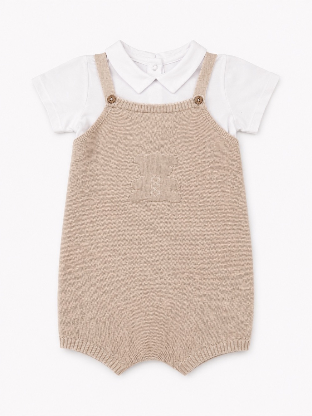 Mayoral Beige Knit Teddy One-Piece Bodysuit